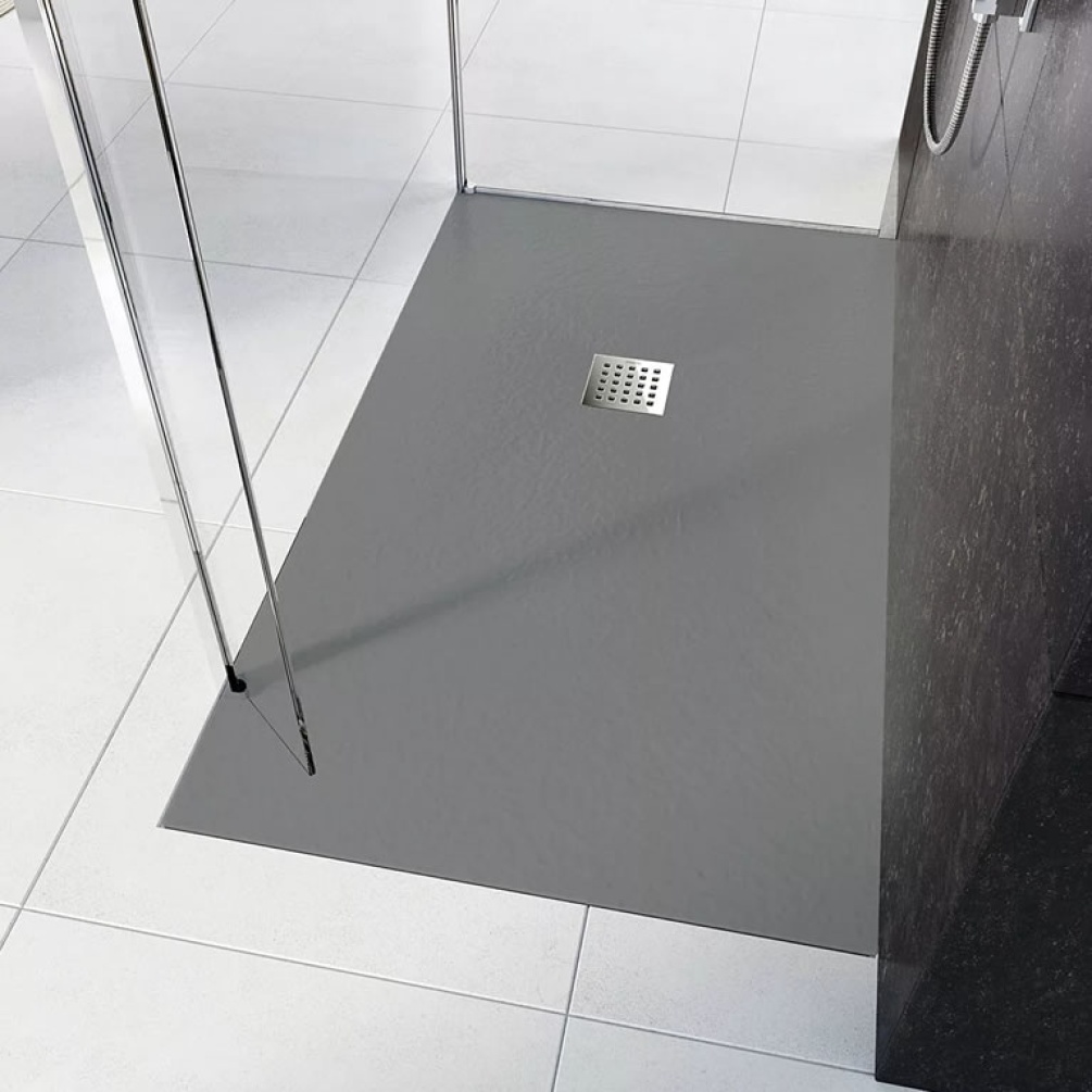 Lifestyle image of Tissino Giorgio2 Grey Slate 900 x 700mm Stone Resin Rectangular Shower Tray
